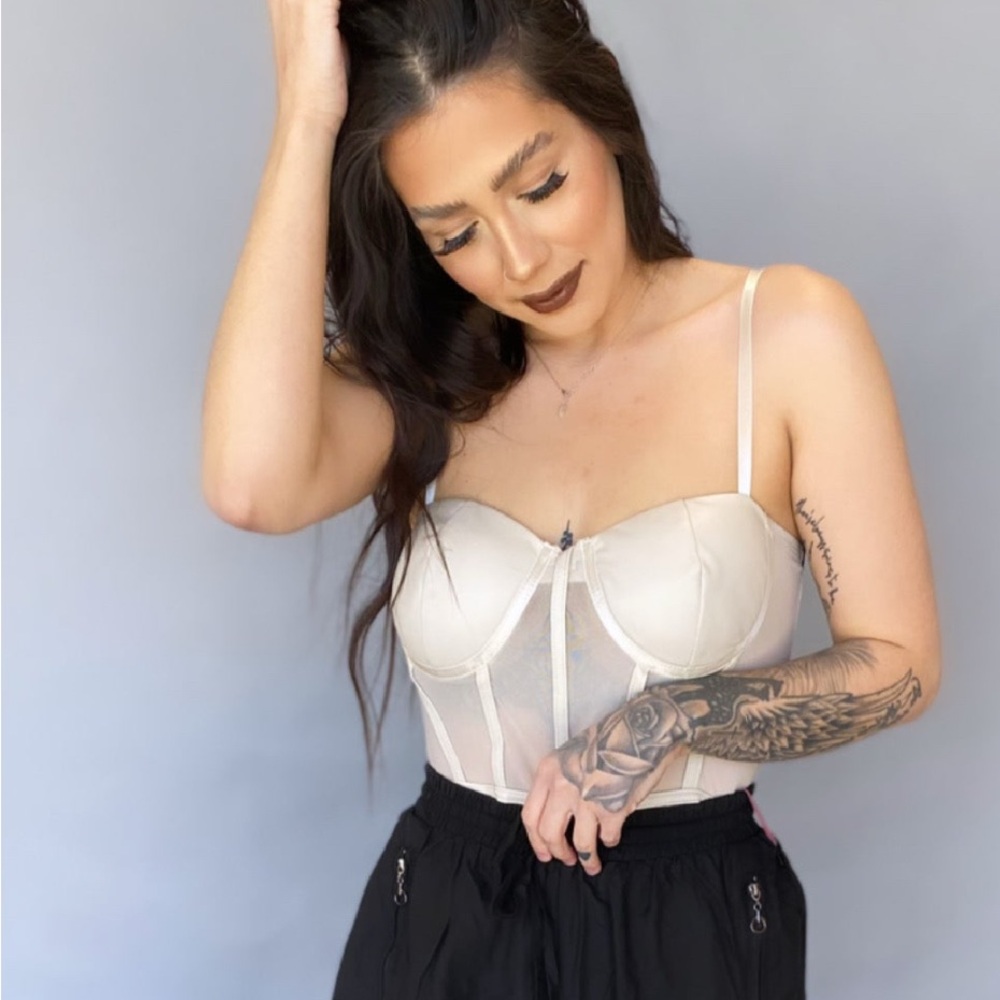 Elegant Cream Bustier bodysuit